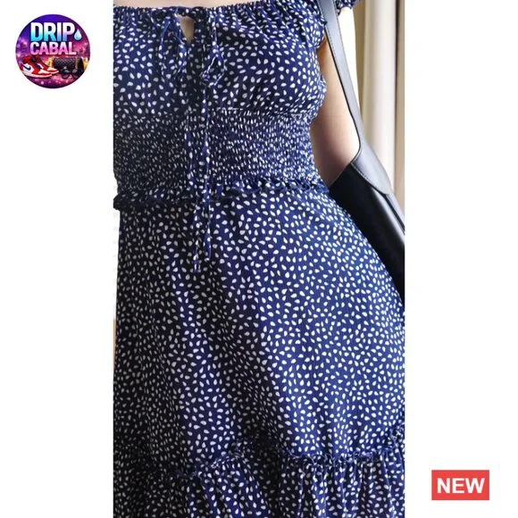 Polyester Mini Dress with Sweetheart Neckline and Ruffle Sleeves - Picture 6 of 7